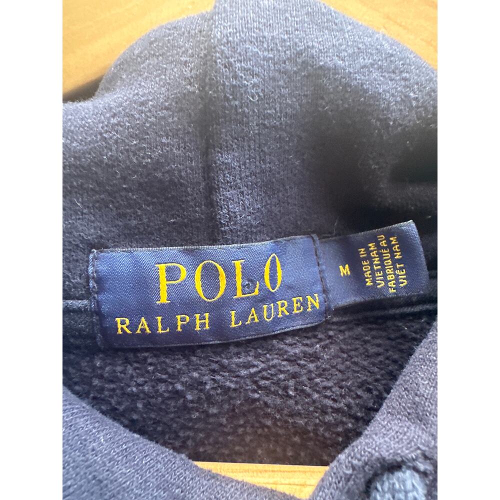 Polo Ralph Lauren🌿 Polo Bear Hoodie Men Medium Navy Pullover Sweatshirt - Picture 5 of 9